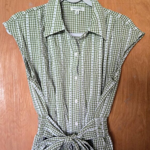 Max Studio Tops - Max Studio green and white checked blouse